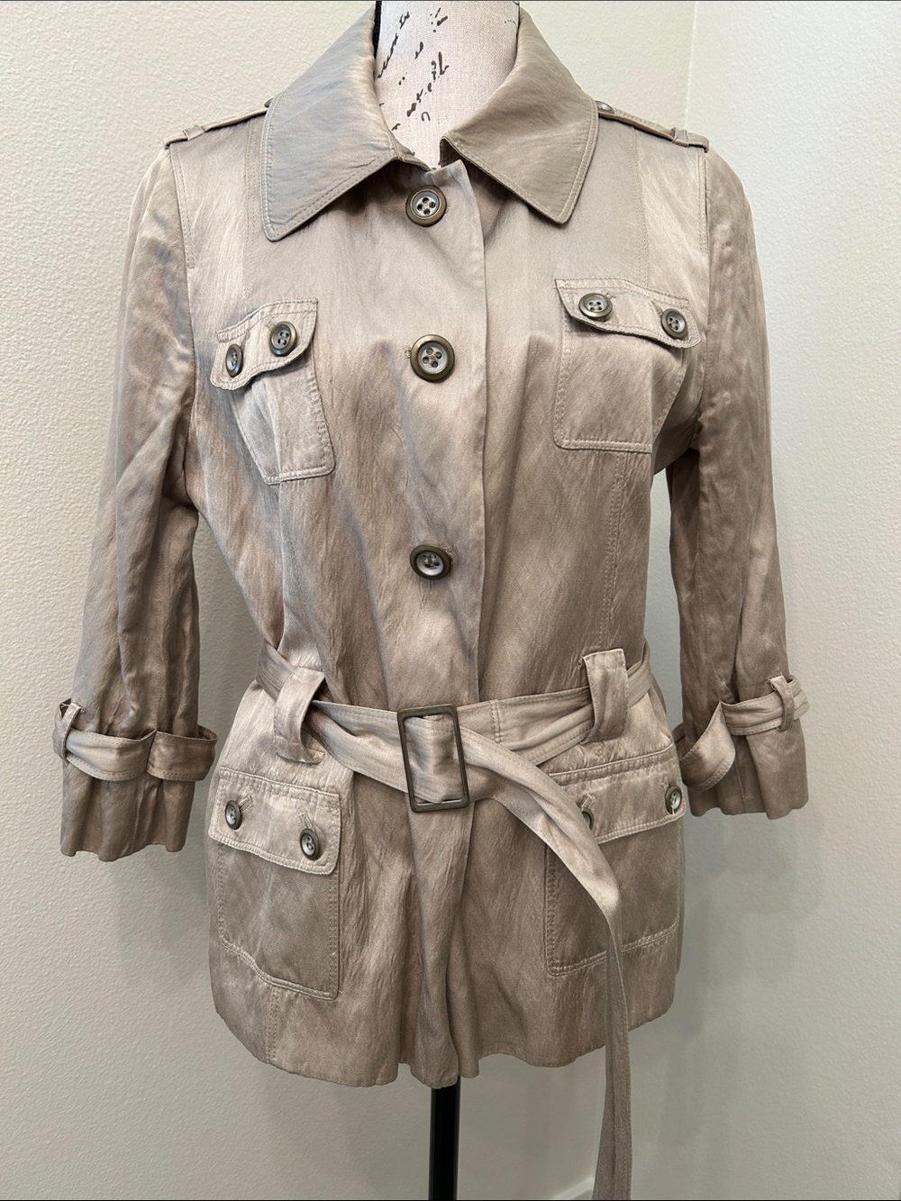Nordstrom Classiques Entier Taupe Belted Trench Jacket